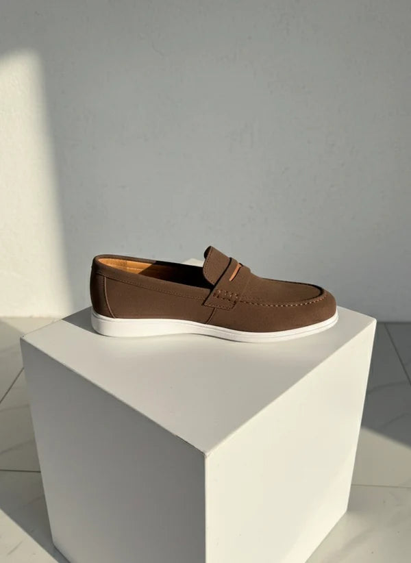 Chocolate Suede Loafers