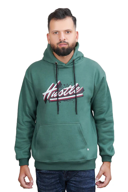 Hustle printed hoodie premium quality cotton fleece