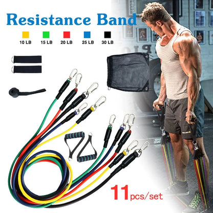 11 PCS Latex Resistance Band