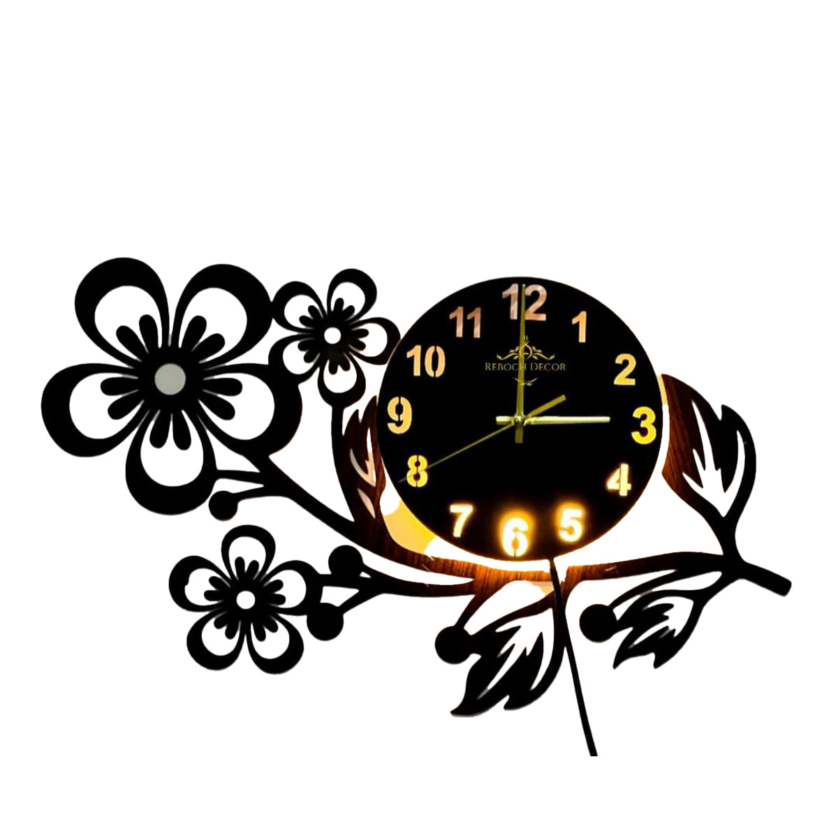 Flower Shaped MDF Wooden Wall Clock