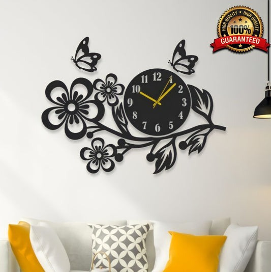 Flower Shaped MDF Wooden Wall Clock