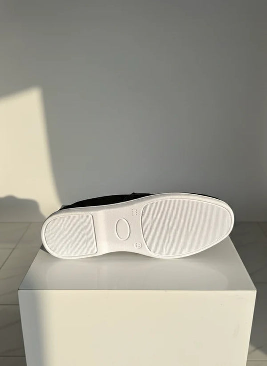 White Stitching Suede Loafers