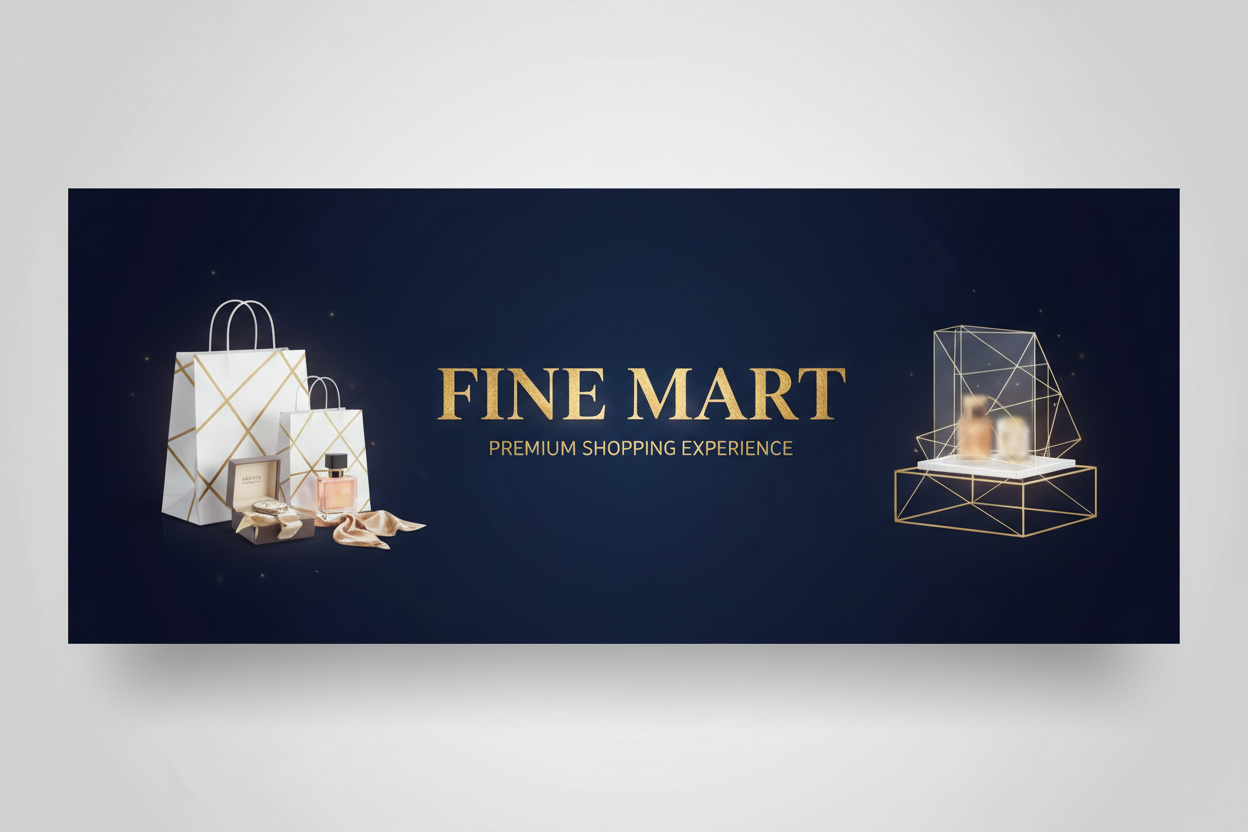 create a banner for shopify account and for FINE MART