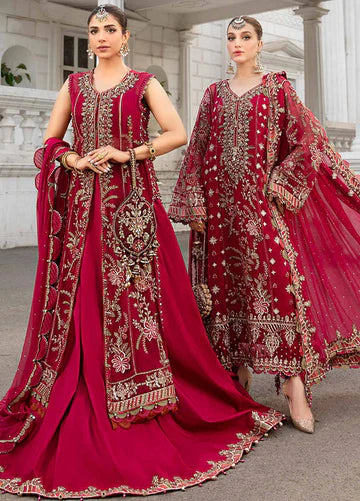 STYLE SHYLE  Embroidered Chiffon 3 Piece Unstitched Suit -EM0022 - Party Wear